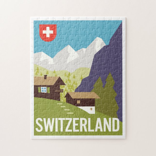 A Switzerland Travel Poster Jigsaw Puzzle (Vertical)