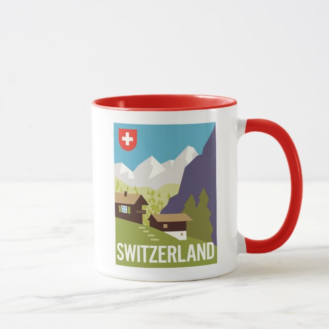 A Switzerland Travel Poster Mug (Right)
