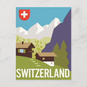 A Switzerland Travel Poster Postcard