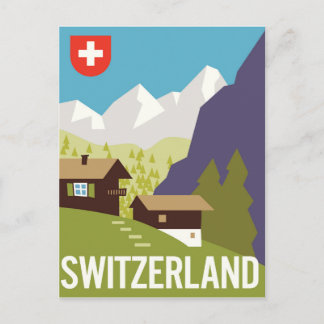 A Switzerland Travel Poster Postcard