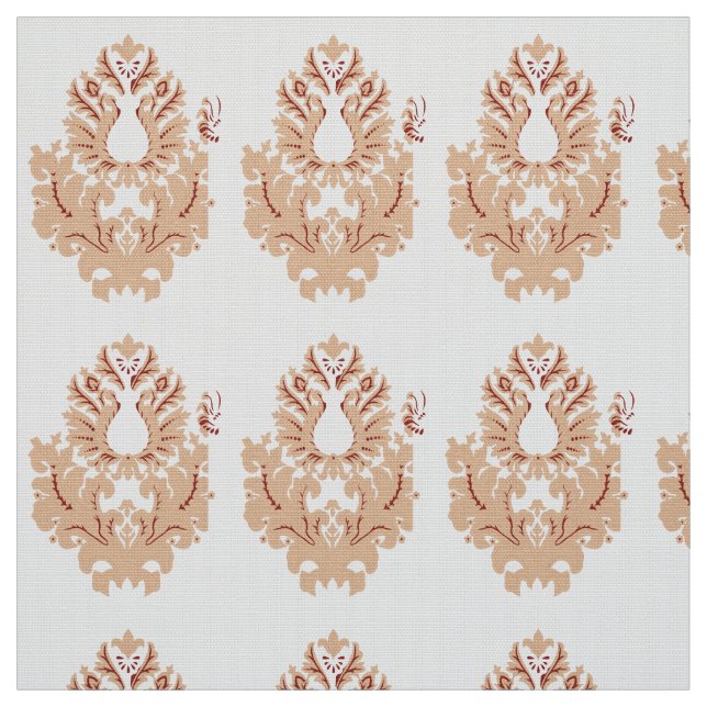 A symmetrical design featuring brown geometric mot fabric (Swatch)