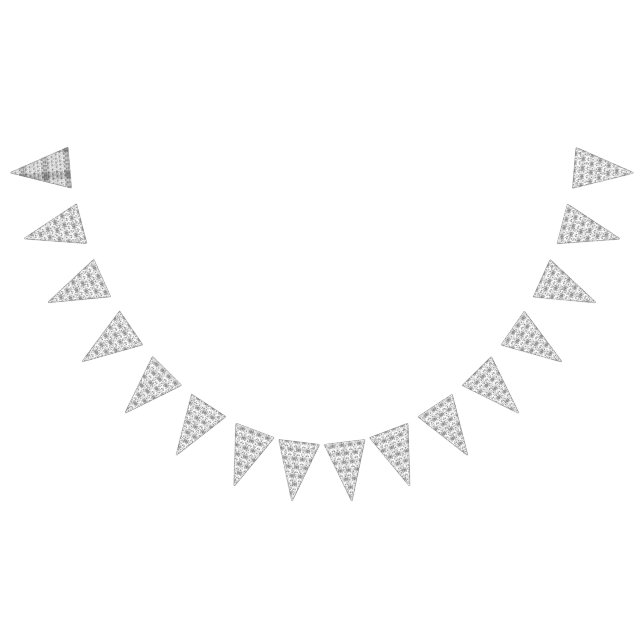 A symmetrical monochrome design featuring intricat bunting  (All)