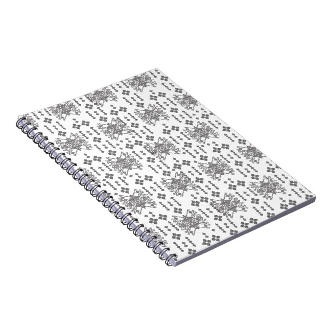 A symmetrical monochrome design featuring intricat notebook (Right Side)