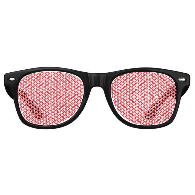 A symmetrical pattern featuring red, orange, and p retro sunglasses (Front)