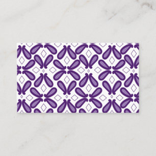 A symmetrical pattern featuring white and purple m business card