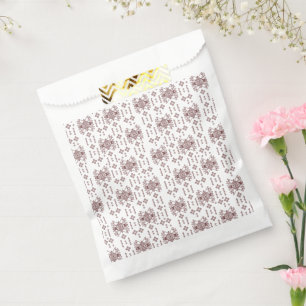 A symmetrical white wrapping paper featuring a rep favour bags