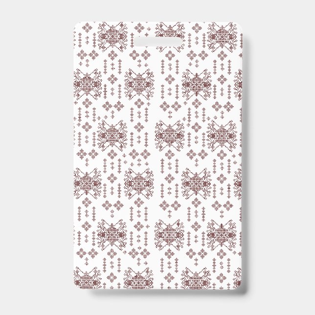 A symmetrical white wrapping paper featuring a rep ID badge (Front)