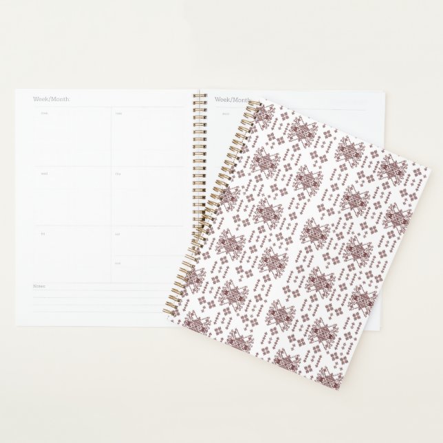 A symmetrical white wrapping paper featuring a rep planner (Display)