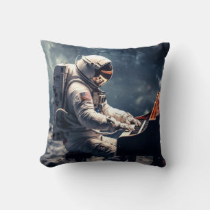 A Symphony for the Stars Astronaut Piano on Moon Cushion