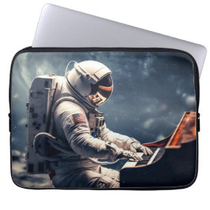 A Symphony for the Stars   Astronaut Piano on Moon Laptop Sleeve