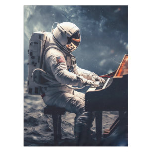A Symphony for the Stars Astronaut Piano on Moon Tablecloth