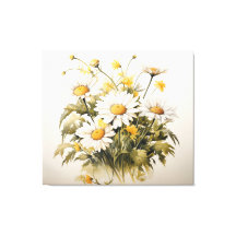 A Symphony of Blooms Daisies Watercolor Painting