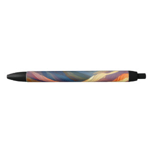 A Symphony of Colourful Patterns Black Ink Pen