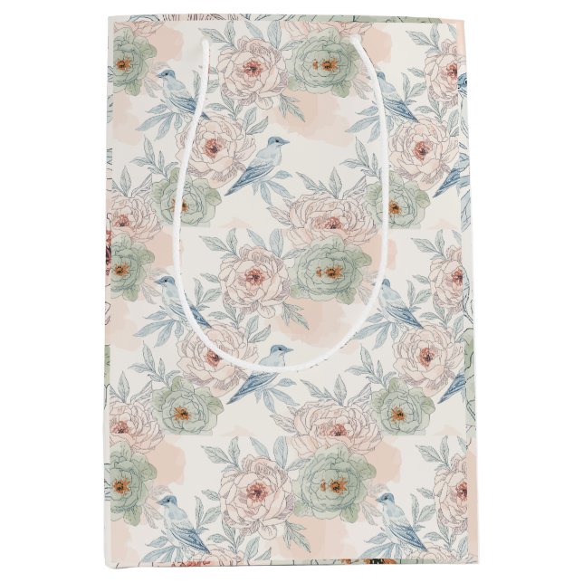 A symphony of song and petals pattern medium gift bag (Front)