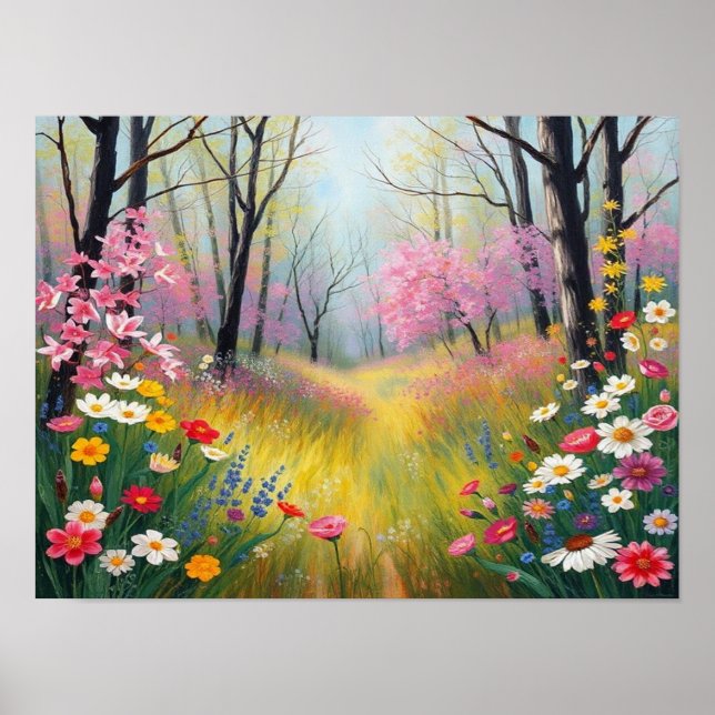 A Symphony of Spring: Sunlight Filtering Poster (Front)
