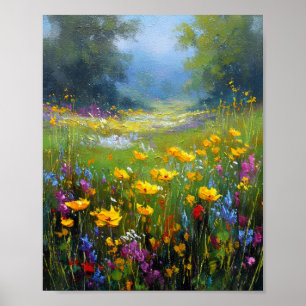 A Symphony of Summer Bloom: Sun-Drenched Wildflowe Poster