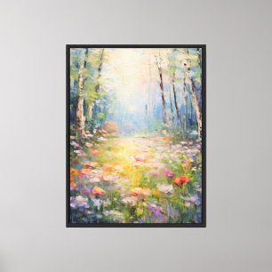 A Symphony of Wildflowers Dancing in the Golden Su Canvas Print