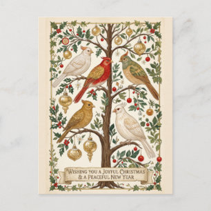 A Symphony of Winter Wings Holiday Postcard