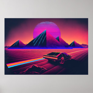 A Synthwave Adventure Through the Desert Poster