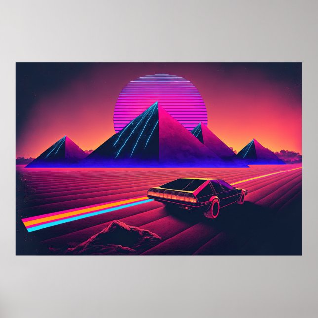 A Synthwave Adventure Through the Desert Poster (Front)