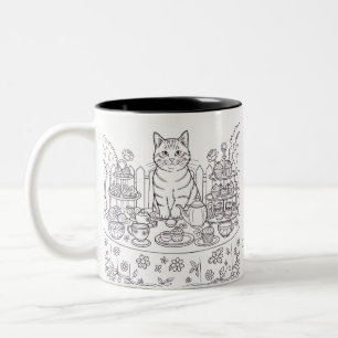 A Tabby Cat & Tea Party Mug