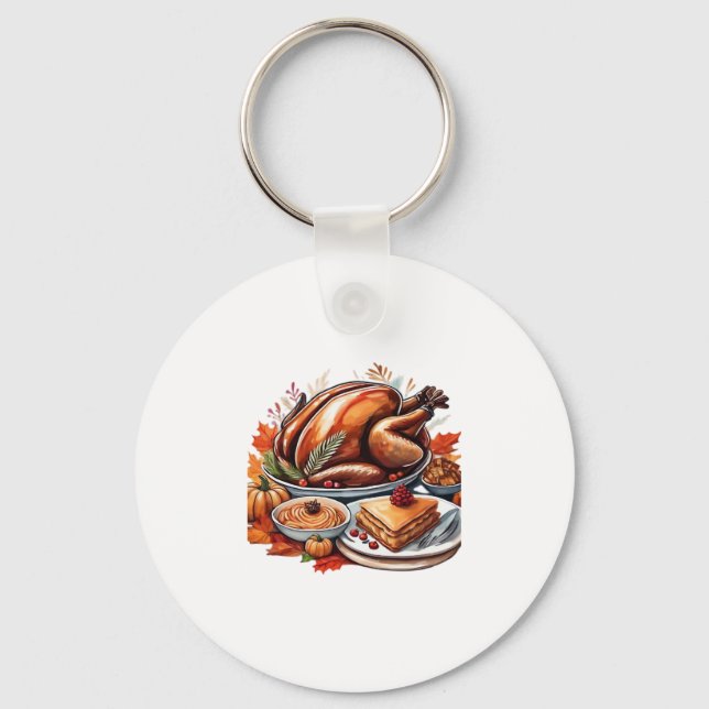 A Table Full of Gratitude Classic T-Shirt Key Ring (Front)