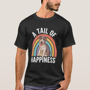 A Tail of Happiness Irish Wolfhound Dog Retro Rain T-Shirt