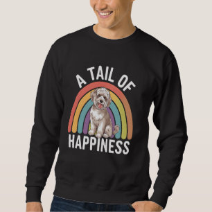 A Tail of Happiness Maltipoo Dog Retro Rainbow Sweatshirt