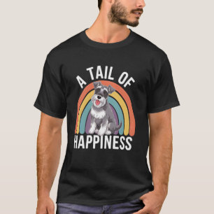 A Tail of Happiness Miniature Schnauzer Dog Retro T-Shirt