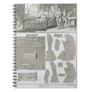 A tailor's workshop and patterns, from the 'Encycl Notebook
