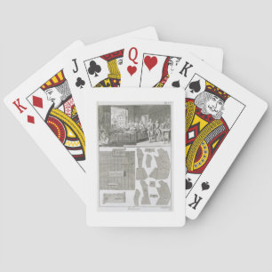 A tailor's workshop and patterns, from the 'Encycl Playing Cards