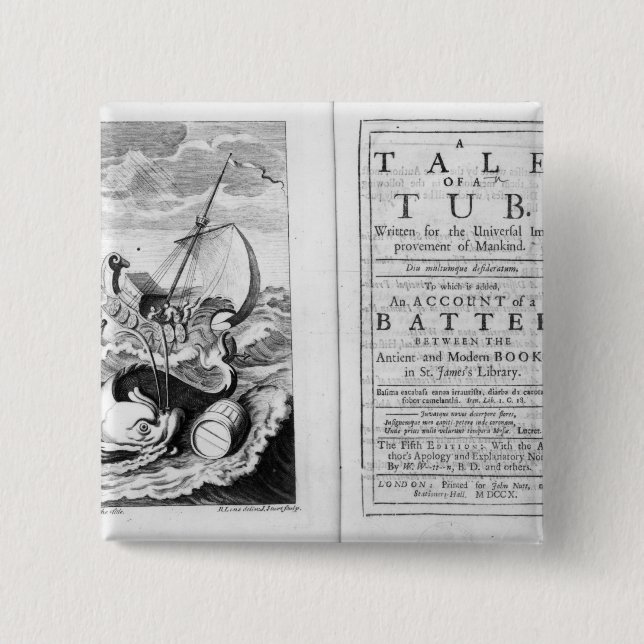 'A Tale of a Tub' 15 Cm Square Badge (Front)