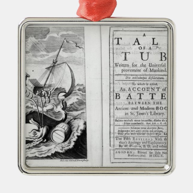 'A Tale of a Tub' Metal Tree Decoration (Front)