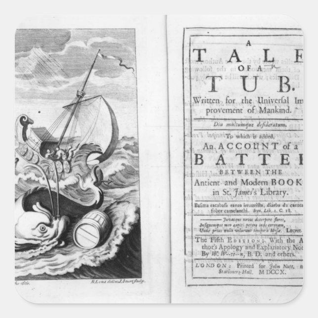 'A Tale of a Tub' Square Sticker (Front)
