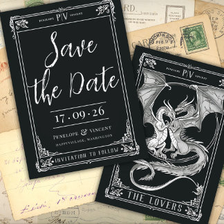 A Tale of Dragon Love Save the Date Invitation