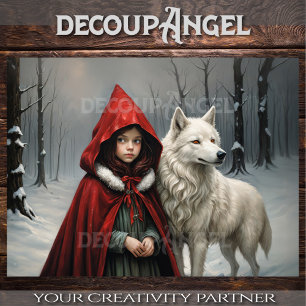 A Tale of Frost and Fur - Decoupage -  Tissue Paper