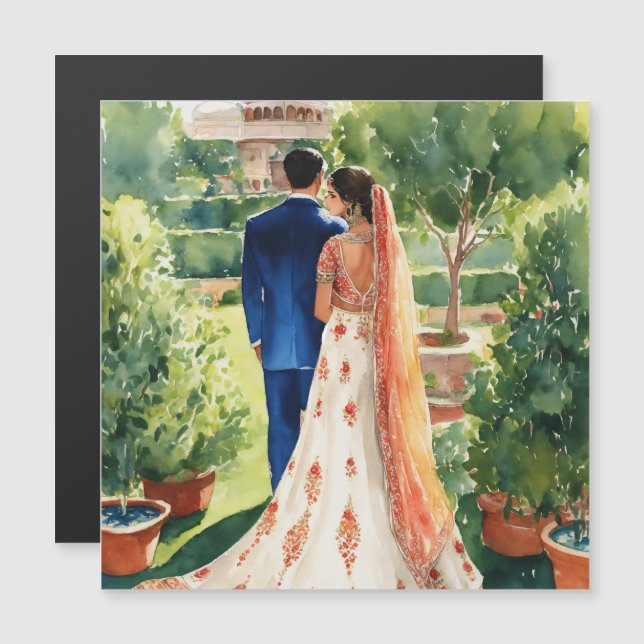 "A Tale of Two Hearts: [Couple's Names] Say 'I Do' Magnetic Invitation (Front/Back)
