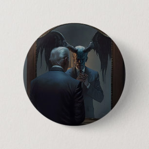 A Tale of Two Joes: Joe Biden Meets His Alter Ego  6 Cm Round Badge