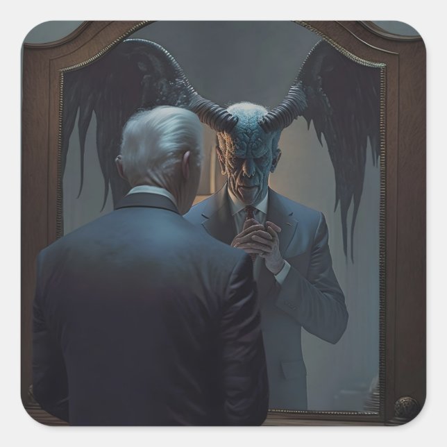 A Tale of Two Joes: Joe Biden Meets His Alter Ego  Square Sticker (Front)