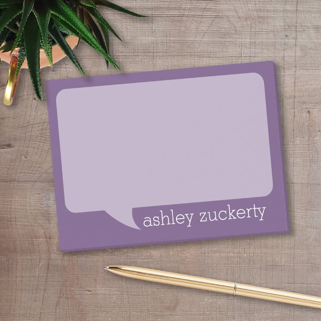 A Talk Bubble with Personalised Name Post-it Notes (Personalized post it notes with low quantity. Add your personal touch.)
