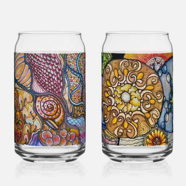 A tangled Pair Can Glass (Front)