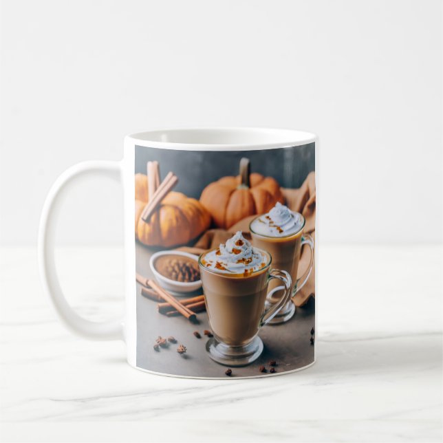 A Taste of Autumn Pumpkin Spice Latte Delight Coffee Mug (Left)