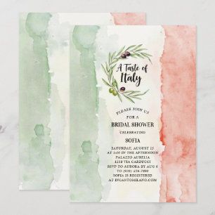A Taste of Italy Italian Bridal Shower Invitation