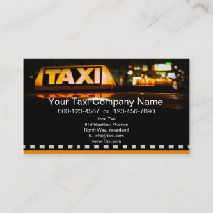 A Taxi Service Business Card