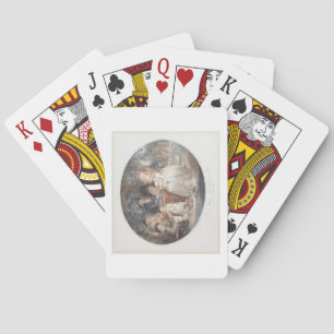 A Tea Garden, colour stipple engraving after Morla Playing Cards