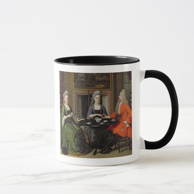 A Tea Party (oil on canvas) Mug (Right)
