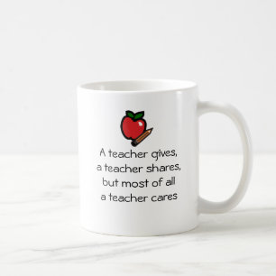 A teacher cares coffee mug