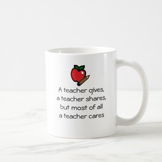 A teacher cares coffee mug (Right)