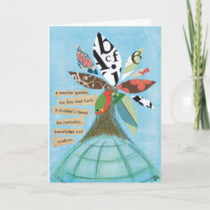A teacher ignites the fire greeting card