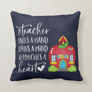 A teacher takes a hand cushion